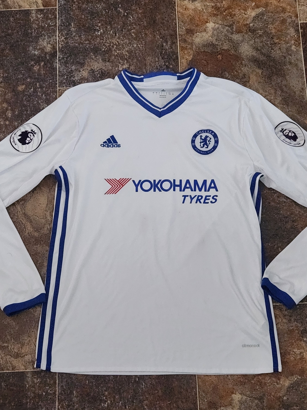Adidas Chelsea FC Authentic Away Eden Hazard #10 Men's Lg Yokohama Long Sleeves